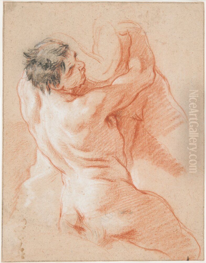 Study of a Triton Oil Painting by Francois Boucher
