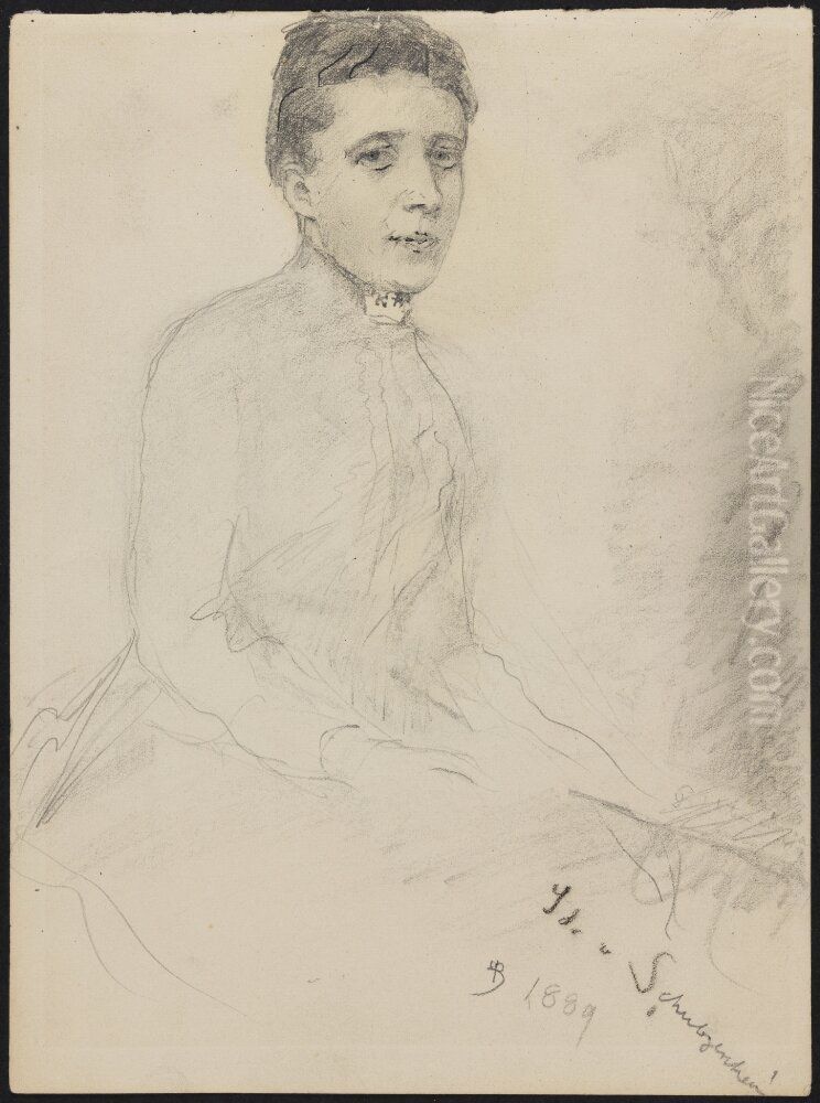 Portrait of Ida von Schultzenheim Oil Painting by Mina Carlson-Bredberg