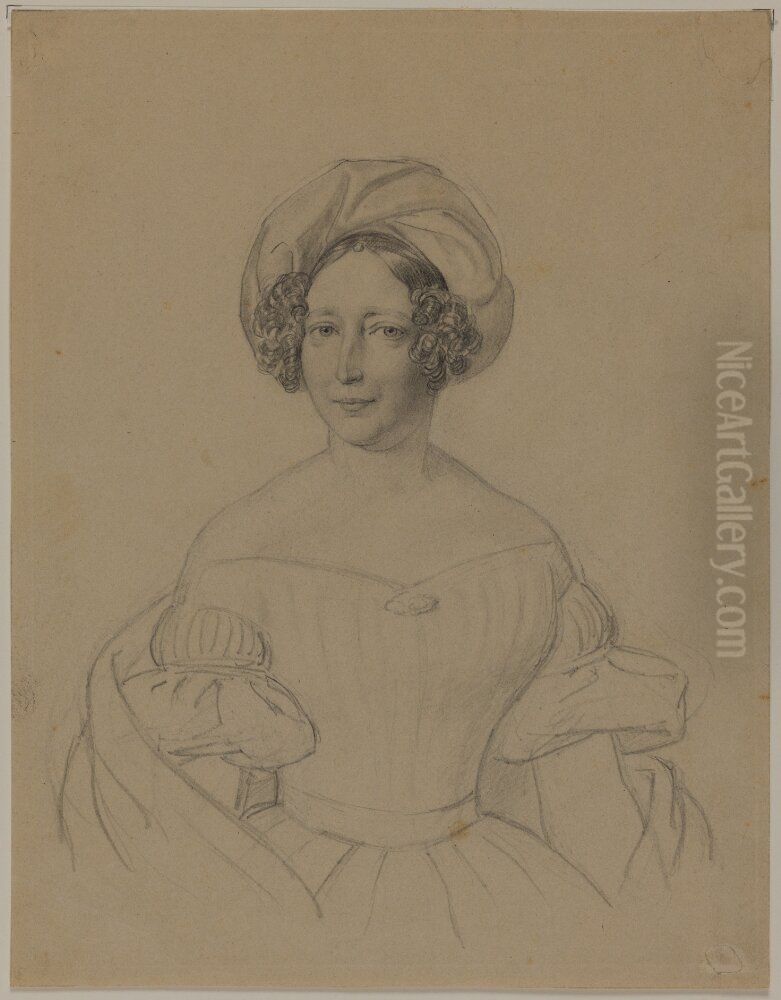 Damportratt Oil Painting by Christoffer Wilhelm Eckersberg