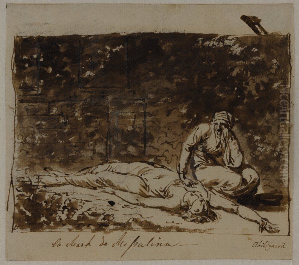 Messalinas dod Oil Painting by Nicolai Abildgaard