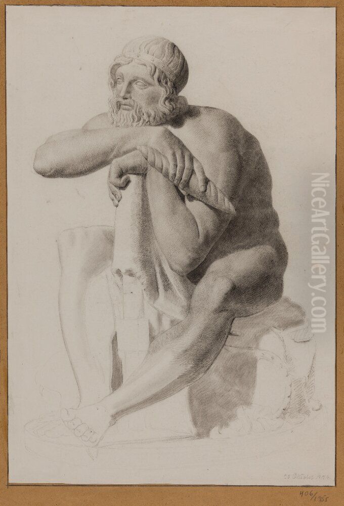 Zeus, sittande Oil Painting by Christian Hansen