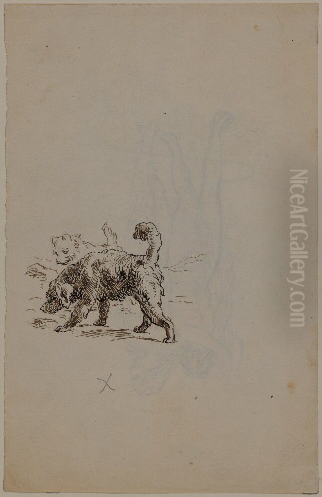 Tva hundar Oil Painting by Lorenz Frolich