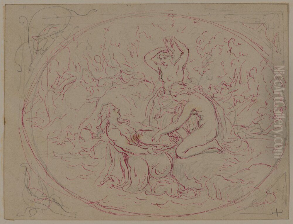 Mytologisk komposition Oil Painting by Lorenz Frolich