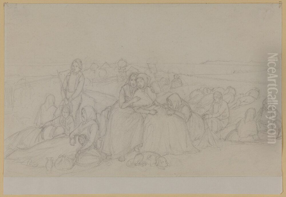 t Hans-natt vid S:t Helenes kalla Oil Painting by Jorgen Valentin Sonne