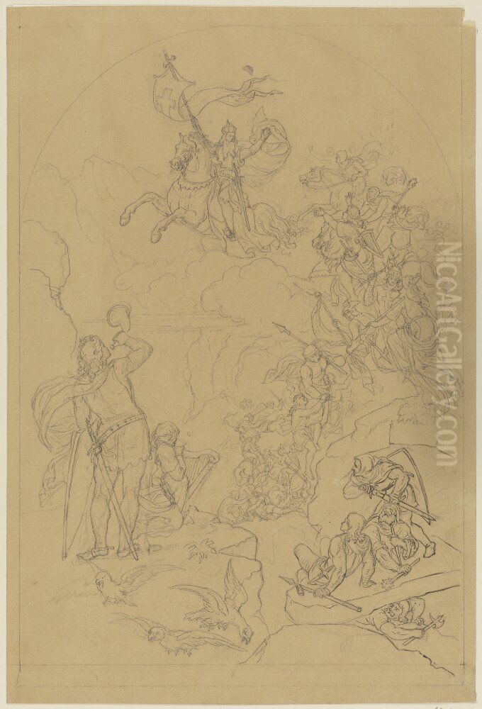 The Resurrection of the Knights Templar Oil Painting by Lorenz Frolich