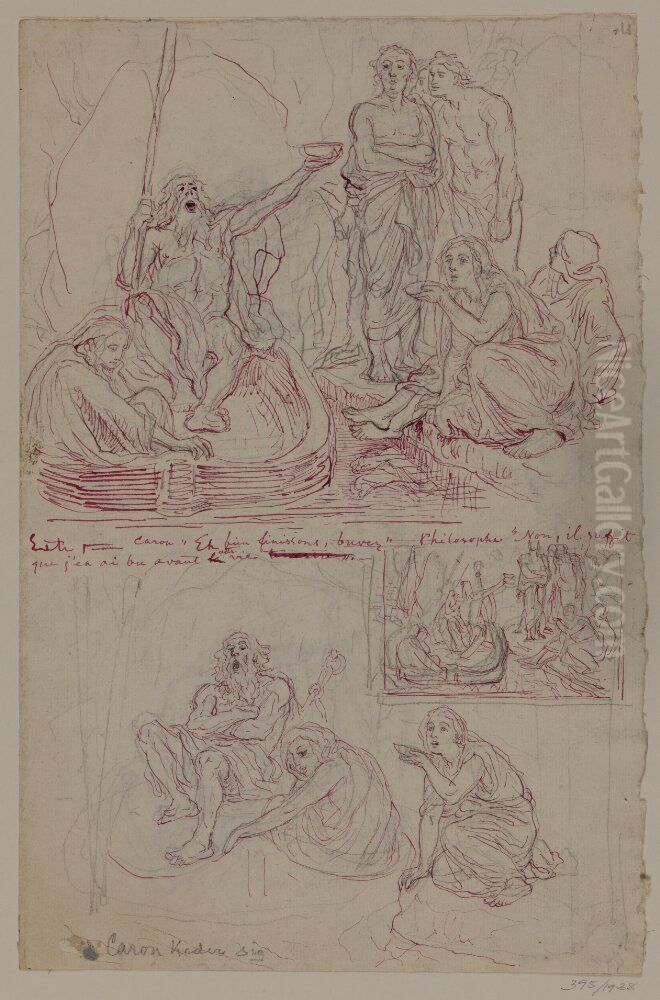 Charon i sin bat Oil Painting by Lorenz Frolich