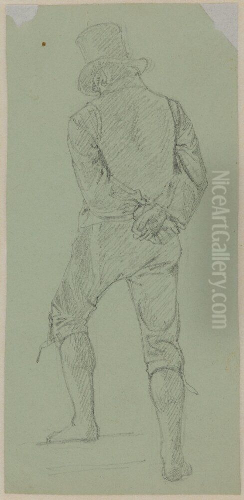 Man i trappa, uppfor Oil Painting by Jorgen Roed