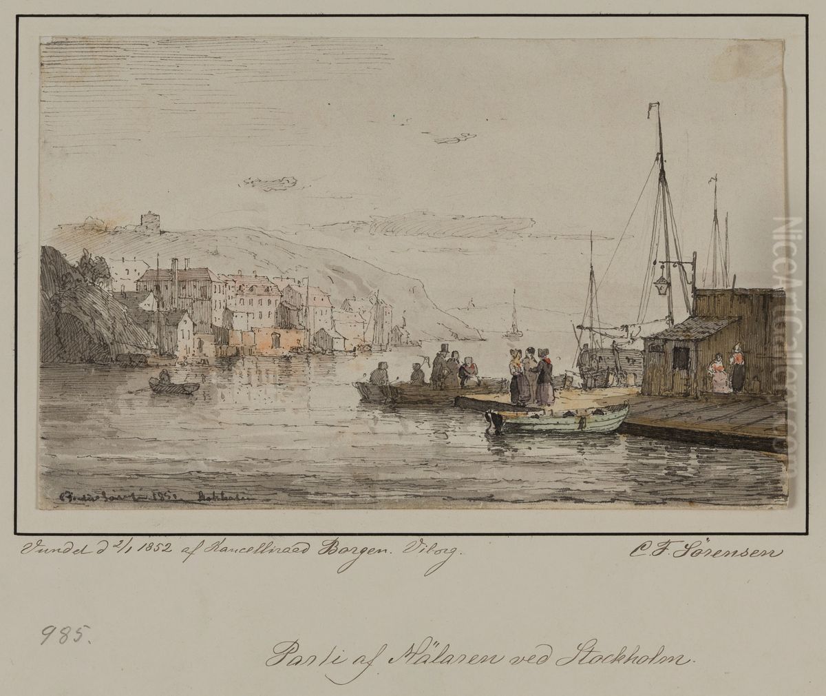 Malaren vid Stockholm Oil Painting by Carl Frederik Sorensen