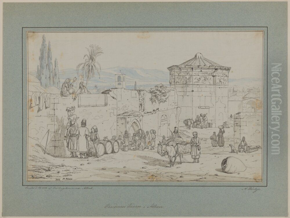 Vindarnas torn i Aten Oil Painting by Martinus Rorbye