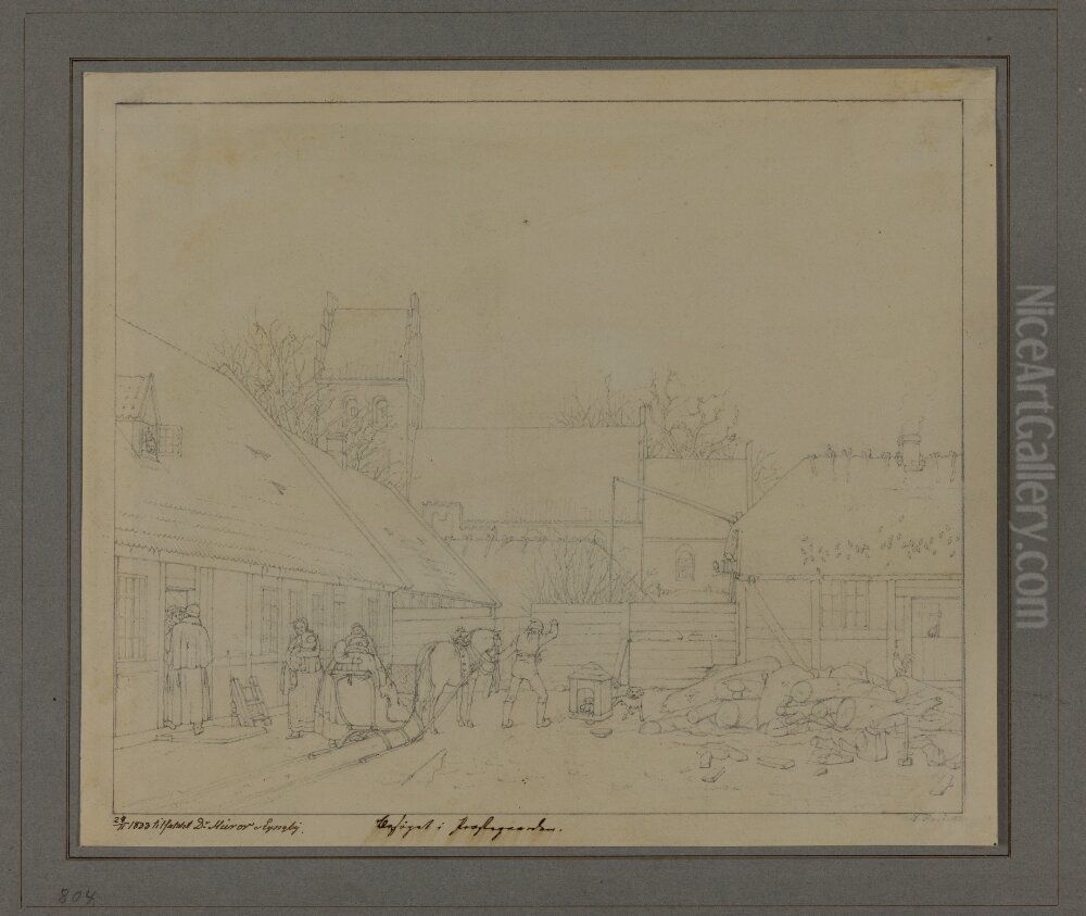 Besoket i Prastgarden Oil Painting by Jorgen Roed