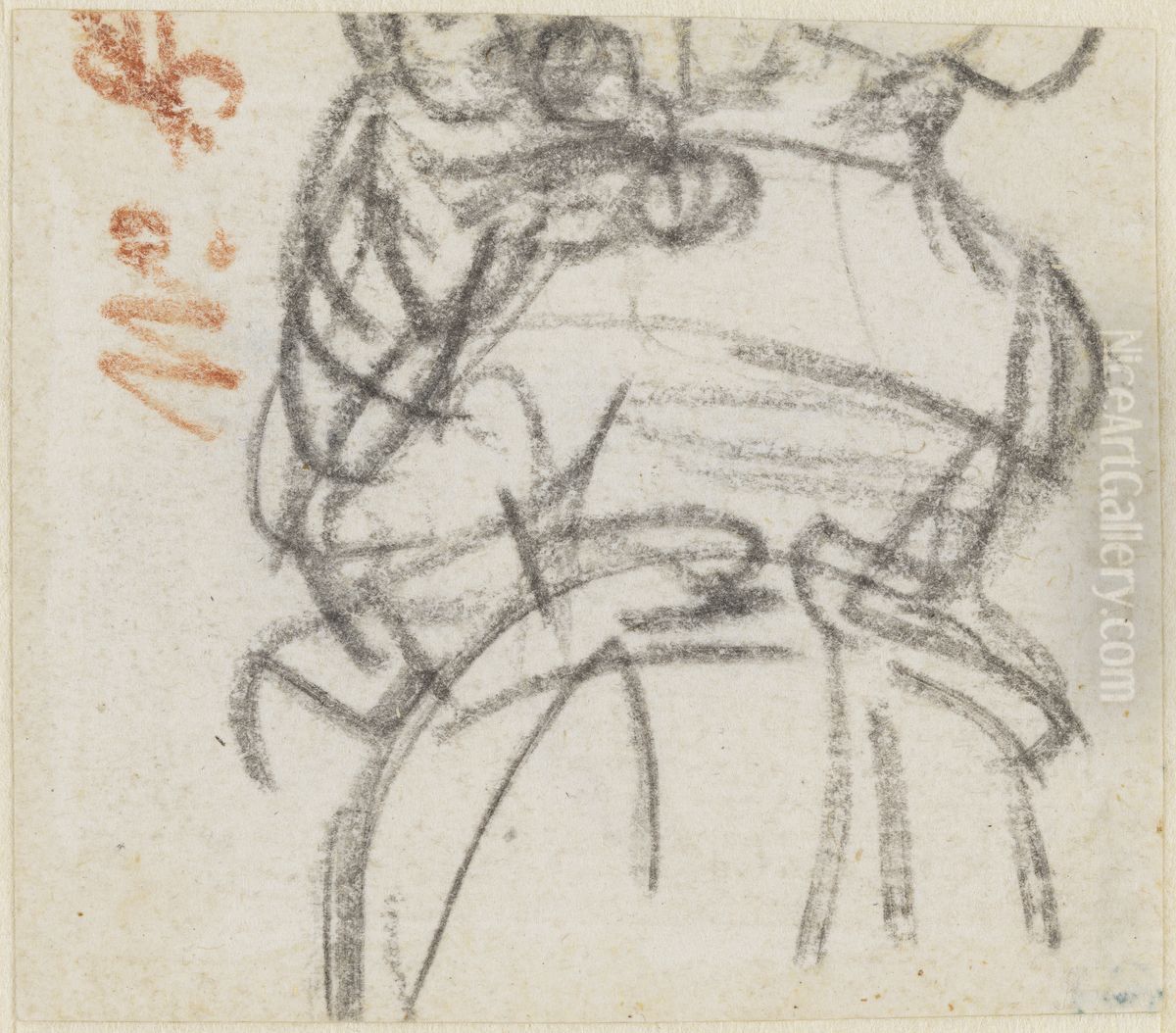 Studie av en kvinna hallande ett barn i sina armar, sedd bakifran Oil Painting by Rembrandt