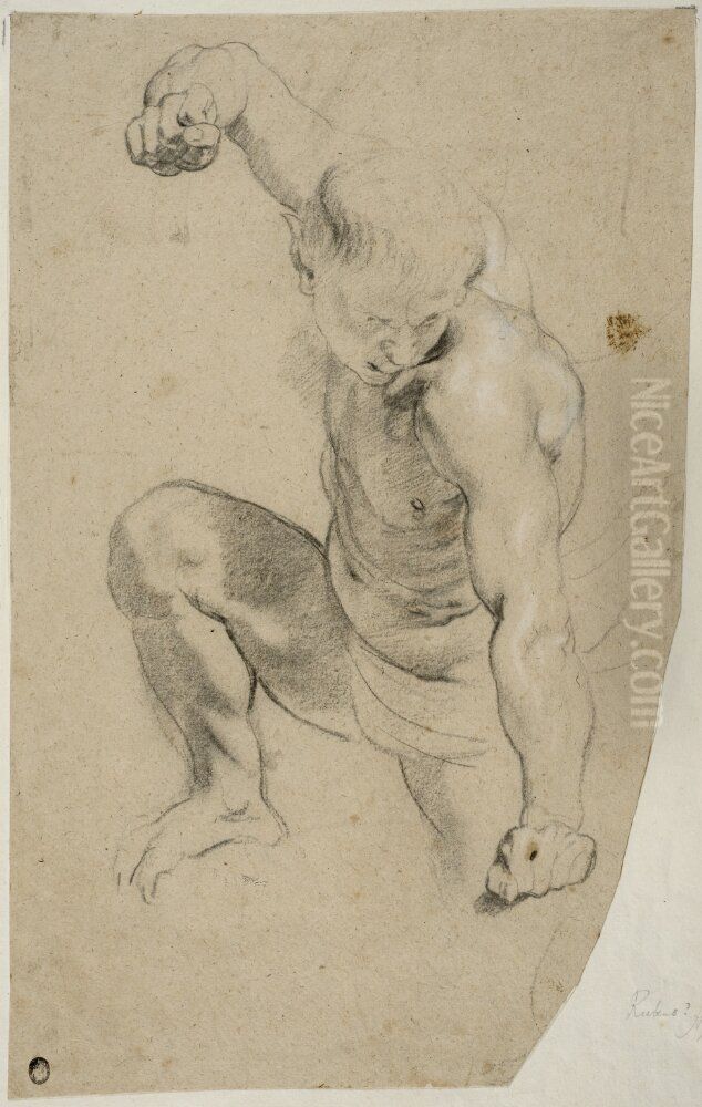 Figurstudie Oil Painting by (studio of) Rubens, Peter Paul