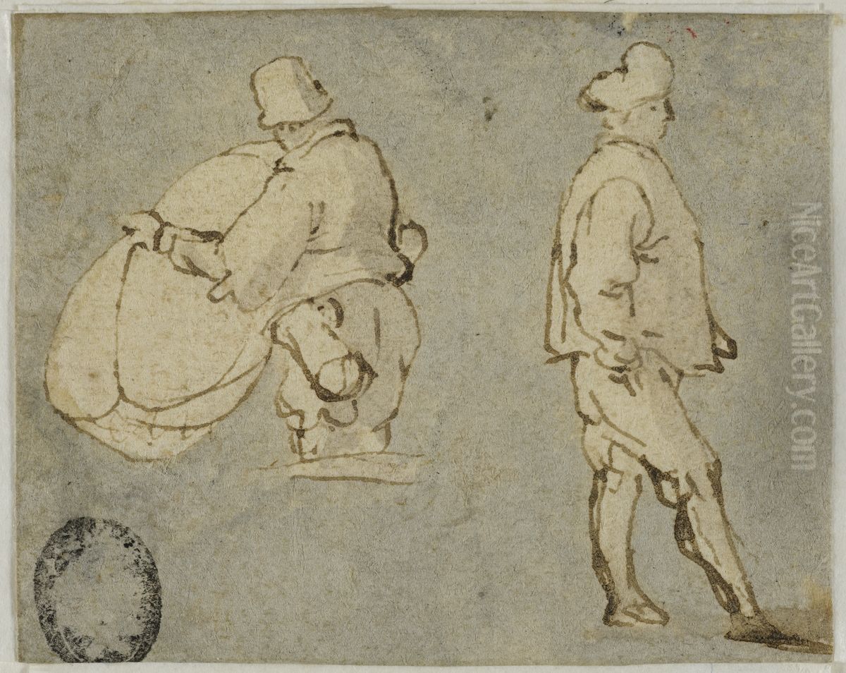 Tva figurer Oil Painting by Adam Willaerts