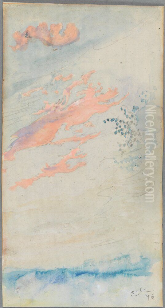 Sky Study Oil Painting by Carl Larsson