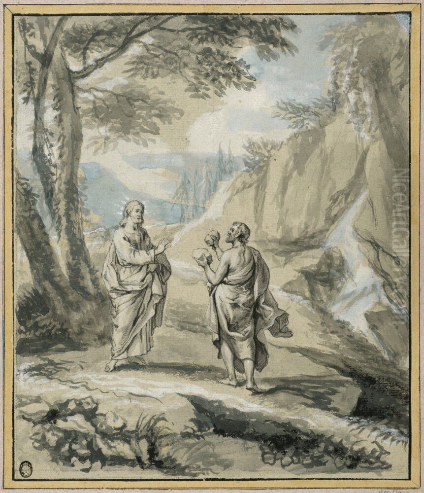 Kristus frestas av djavulen Oil Painting by Erasmus Quellinus II