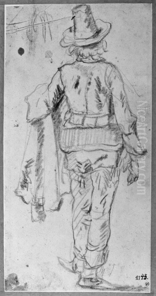 Mansfigur sedd fran ryggen Oil Painting by Johann Philipp Lemke