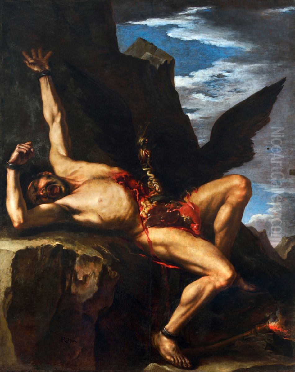 La tortura de Prometeo Oil Painting by Salvator Rosa
