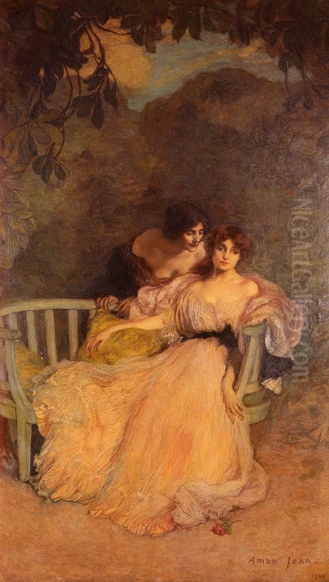 Confidence Oil Painting by Edmond-Francois Aman-Jean