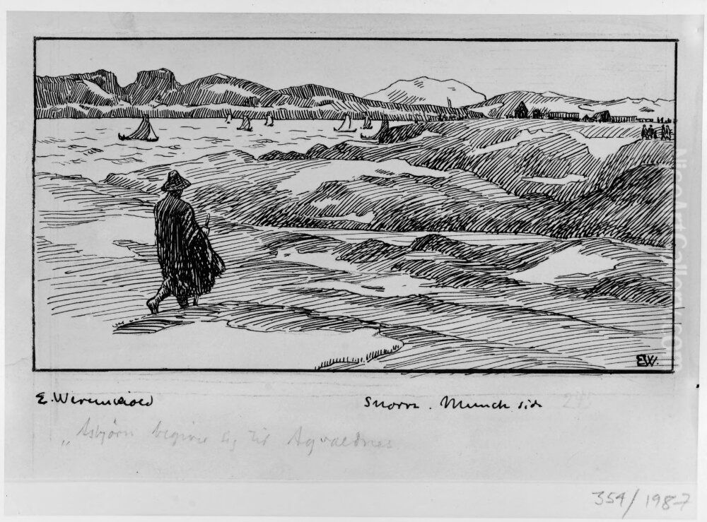 Illustrations to Snorre Sturlason's The Saga of St Olav Oil Painting by Erik Werenskiold