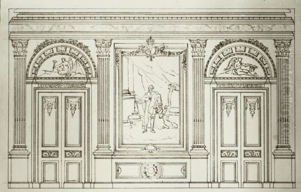 Forslag till kunglig interior Oil Painting by Louis Masreliez