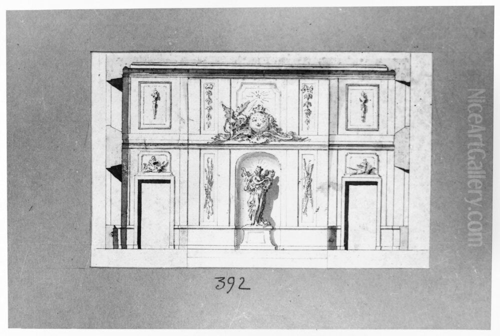 Fasadforslag Oil Painting by Carl Harleman