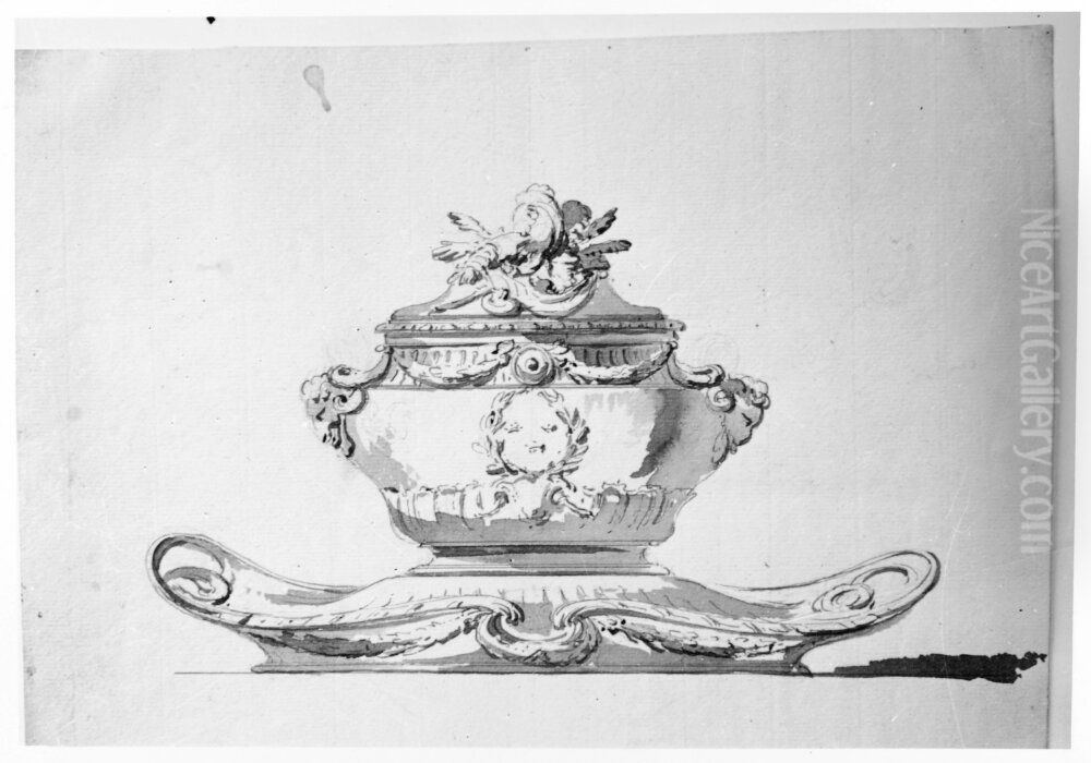 Terrin pa fat av silver Oil Painting by Jean Eric Rehn