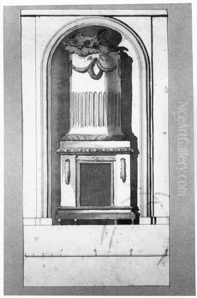 Kakelugn Oil Painting by Jean Eric Rehn