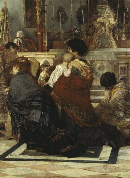 In the church Oil Painting by Luigi Nono