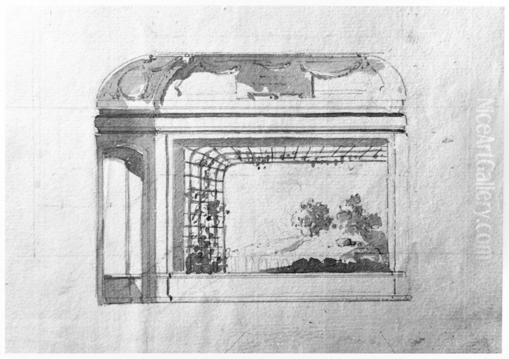 Teaterdekoration Oil Painting by Jean Eric Rehn