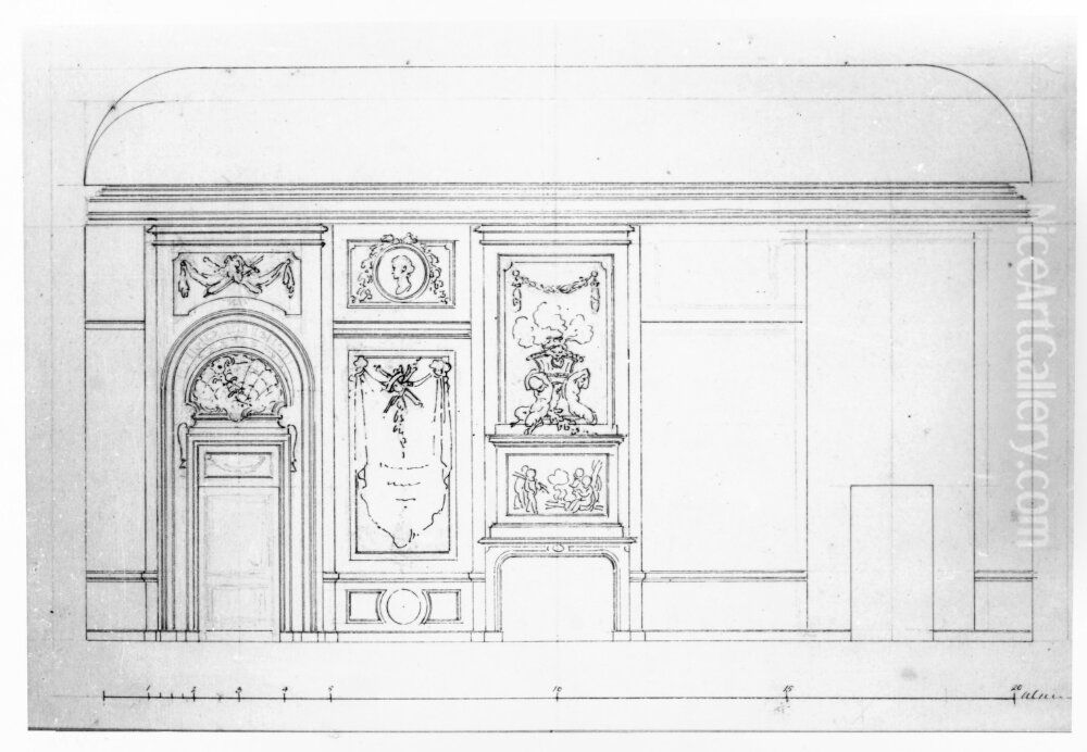 Sturefors, forslag till utsmyckning av ena langvaggen Oil Painting by Jean Eric Rehn