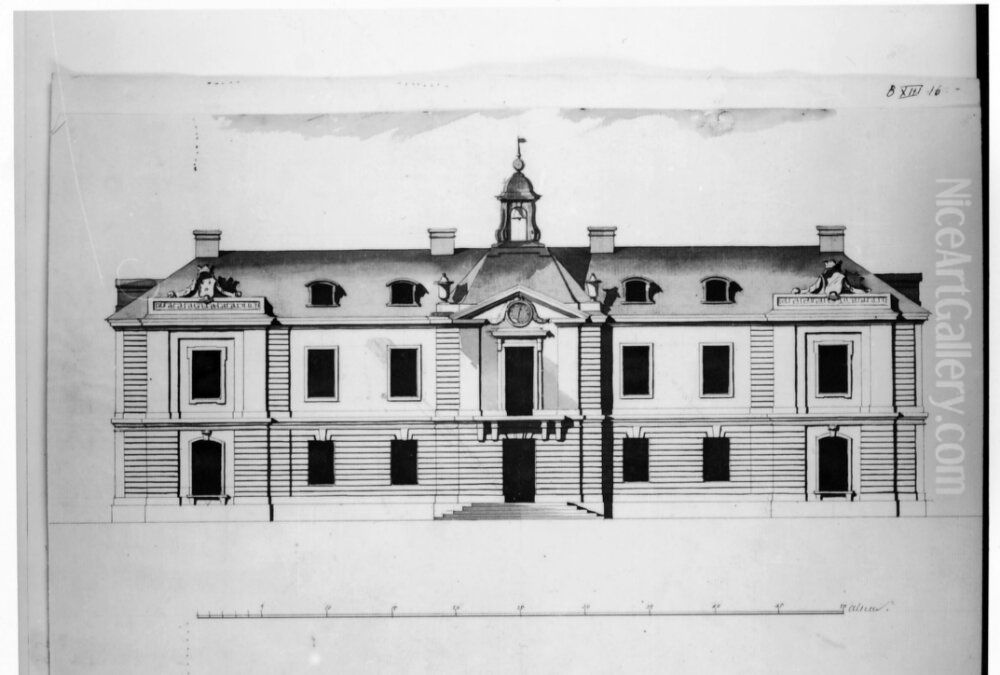 Forsmarksbruk, gardsfasad Oil Painting by Jean Eric Rehn