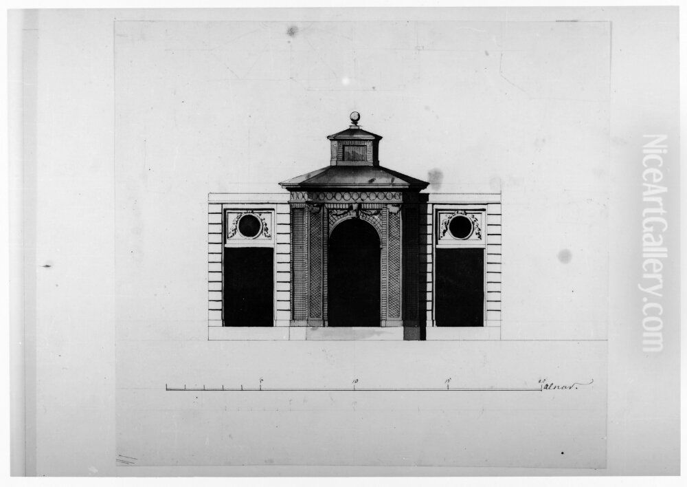 Tradgardsmur med paviljong Oil Painting by Jean Eric Rehn