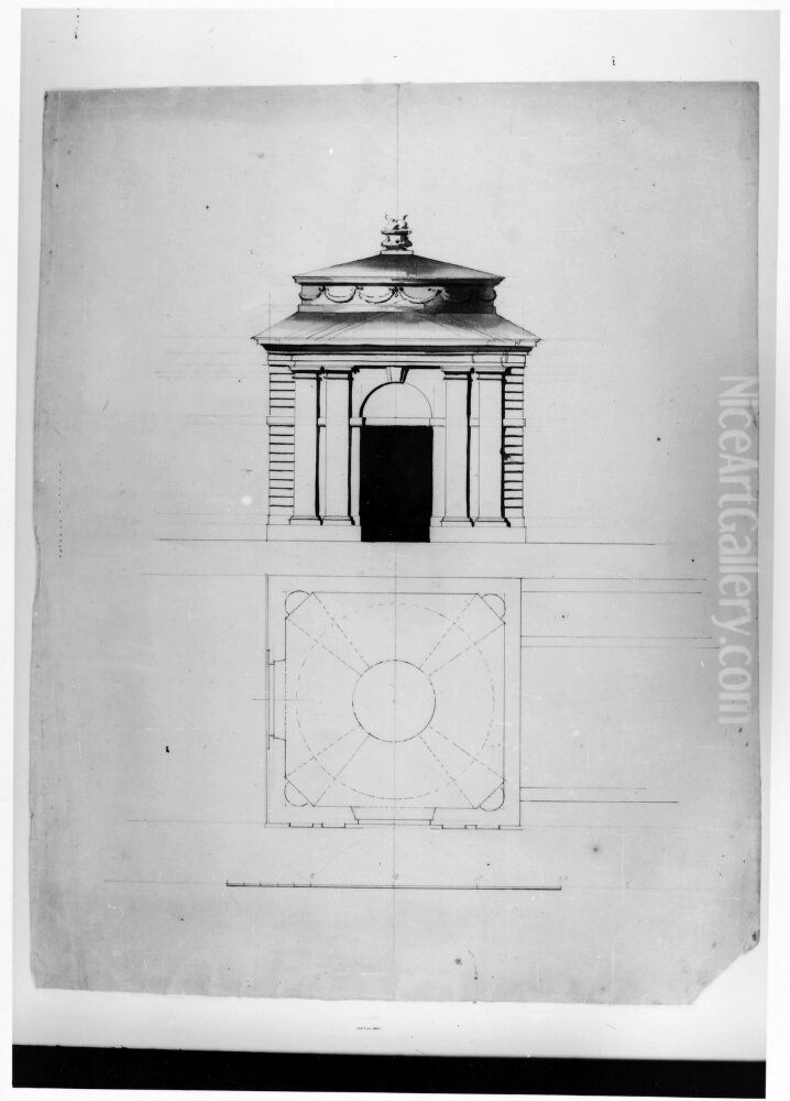 Forslag till attakantig paviljong Oil Painting by Jean Eric Rehn