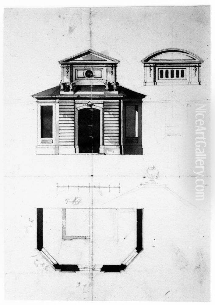 Forslag till attakantig paviljong Oil Painting by Jean Eric Rehn