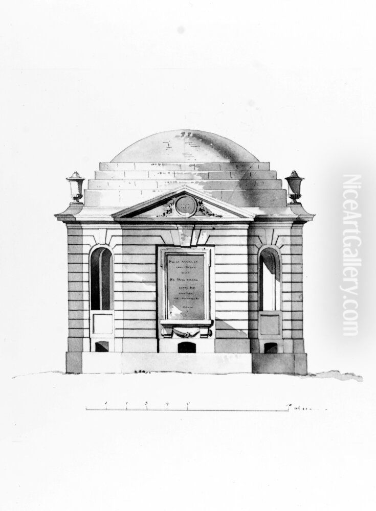 Gravkapell med slar kupol Oil Painting by Jean Eric Rehn