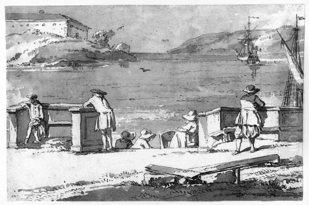 Stockholms hamn Oil Painting by Jean Eric Rehn