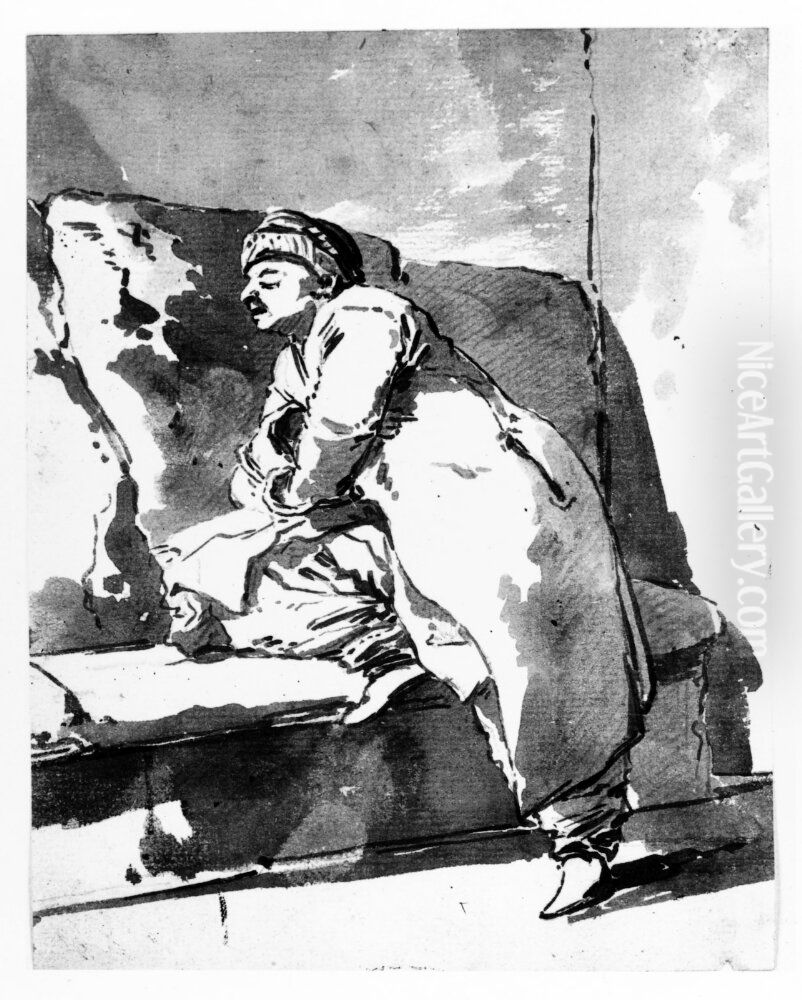 Man i turkisk drakt Oil Painting by Jean Eric Rehn