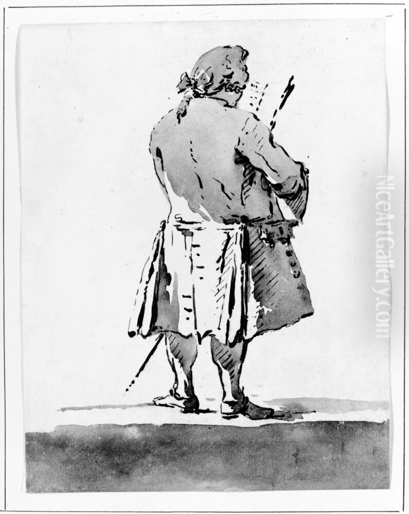 Staende undersatig man Oil Painting by Jean Eric Rehn