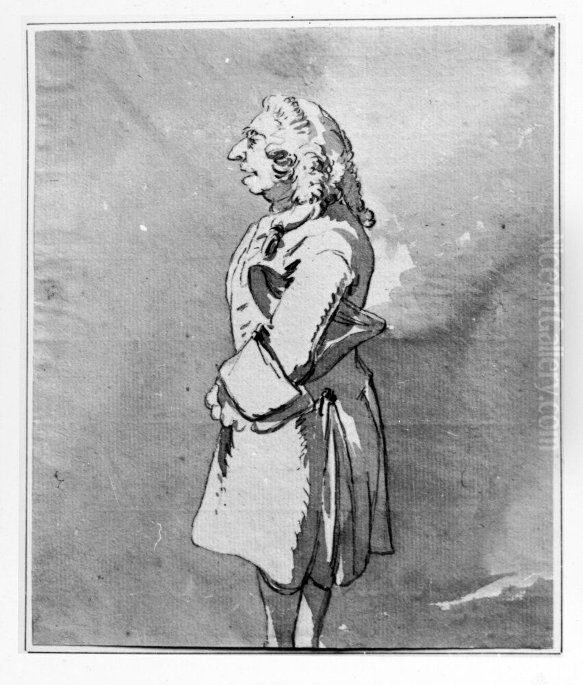 Aldre kavaljer, staende i vanster profil Oil Painting by Jean Eric Rehn