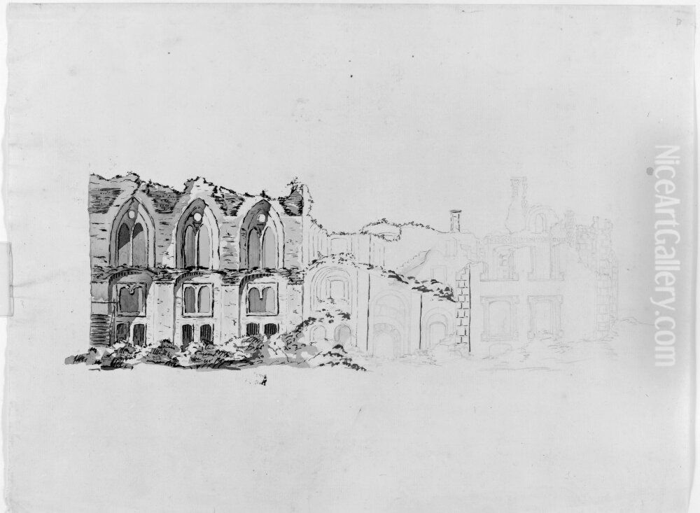 Kyrkoruin Oil Painting by Jean Eric Rehn