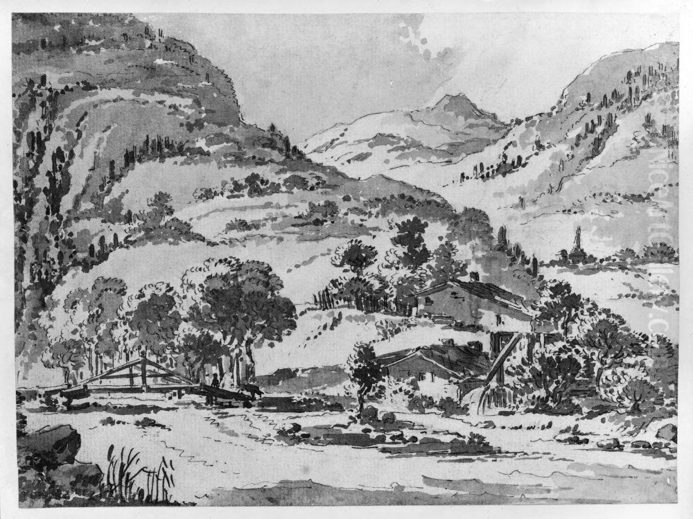 Berglandskap Oil Painting by Jean Eric Rehn