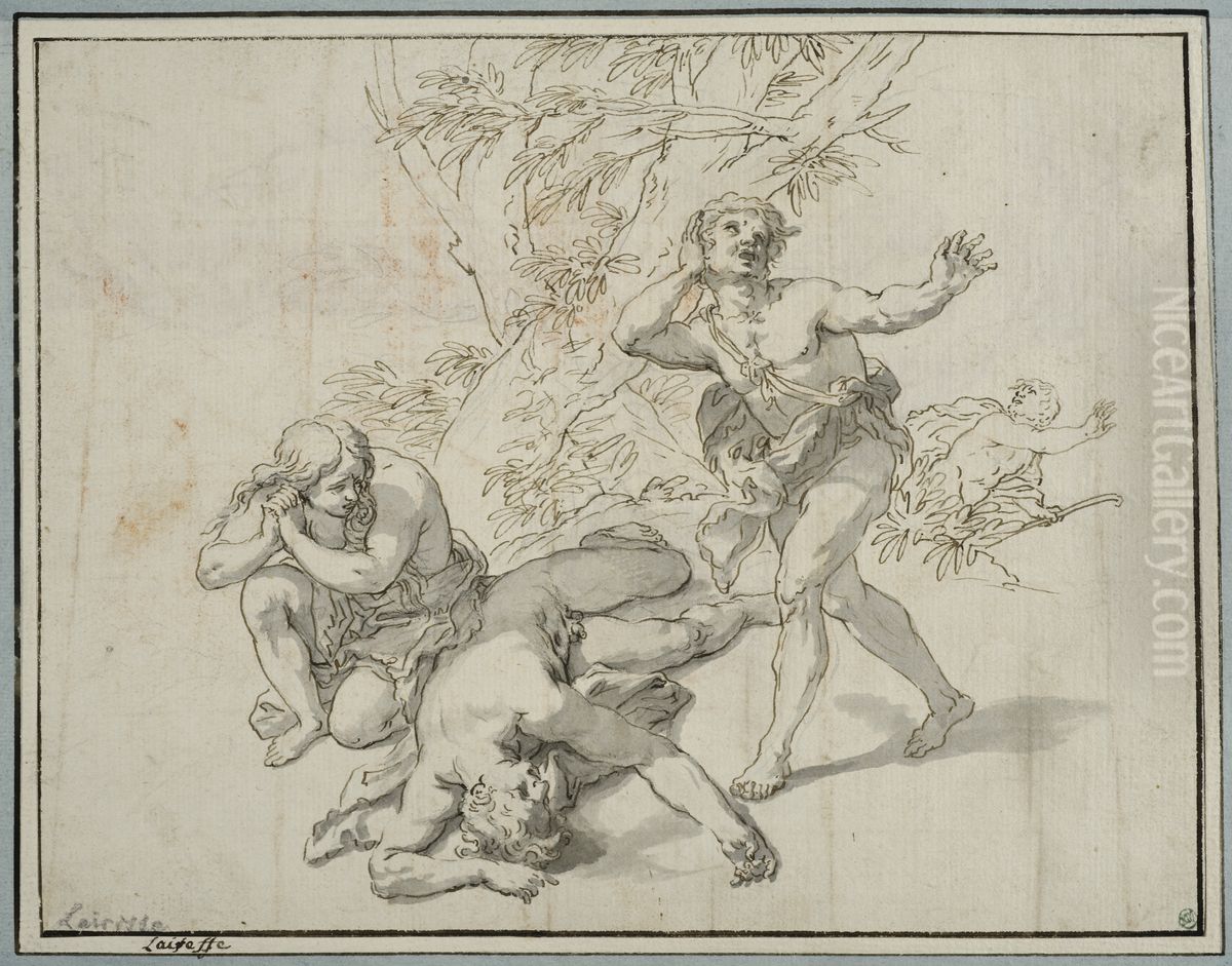 Adam och Eva vid Abels doda kropp Oil Painting by Gerard de Lairesse