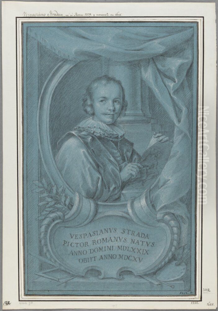 Portrait of Vespasiano Strada Oil Painting by Agostino Masucci