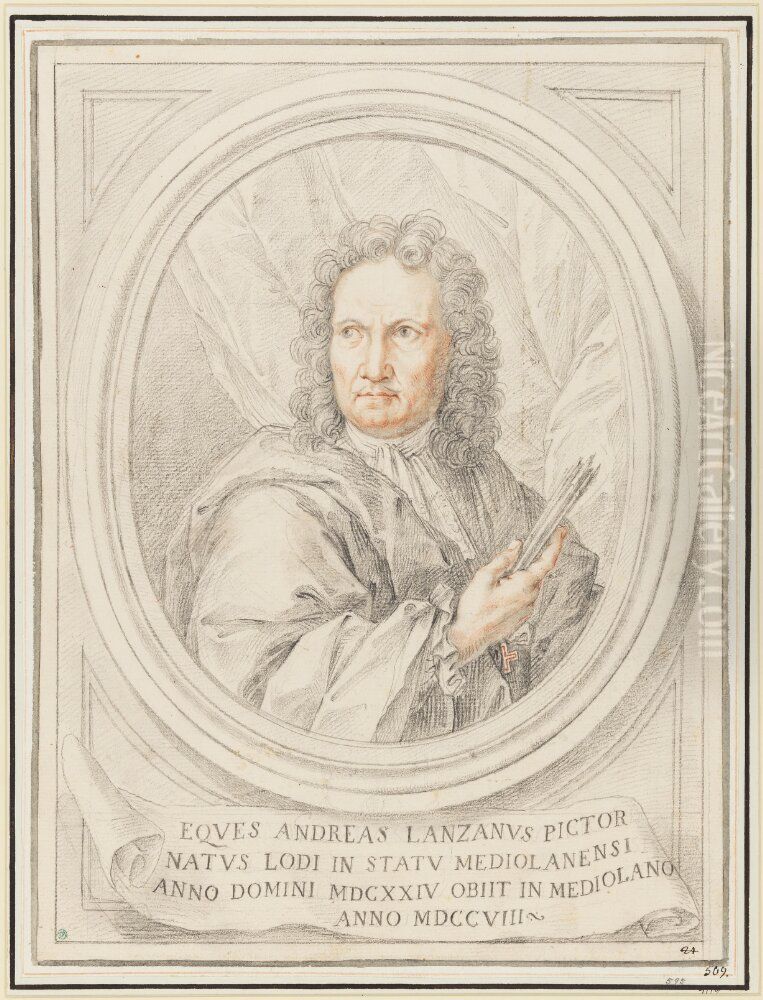 Portrait of Andrea Lanzani Oil Painting by Agostino Masucci