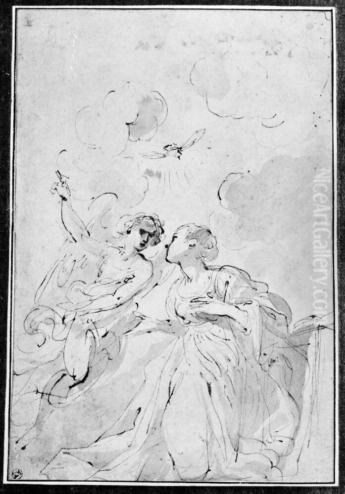 The Annunciation Oil Painting by Giovanni Francesco Barbieri