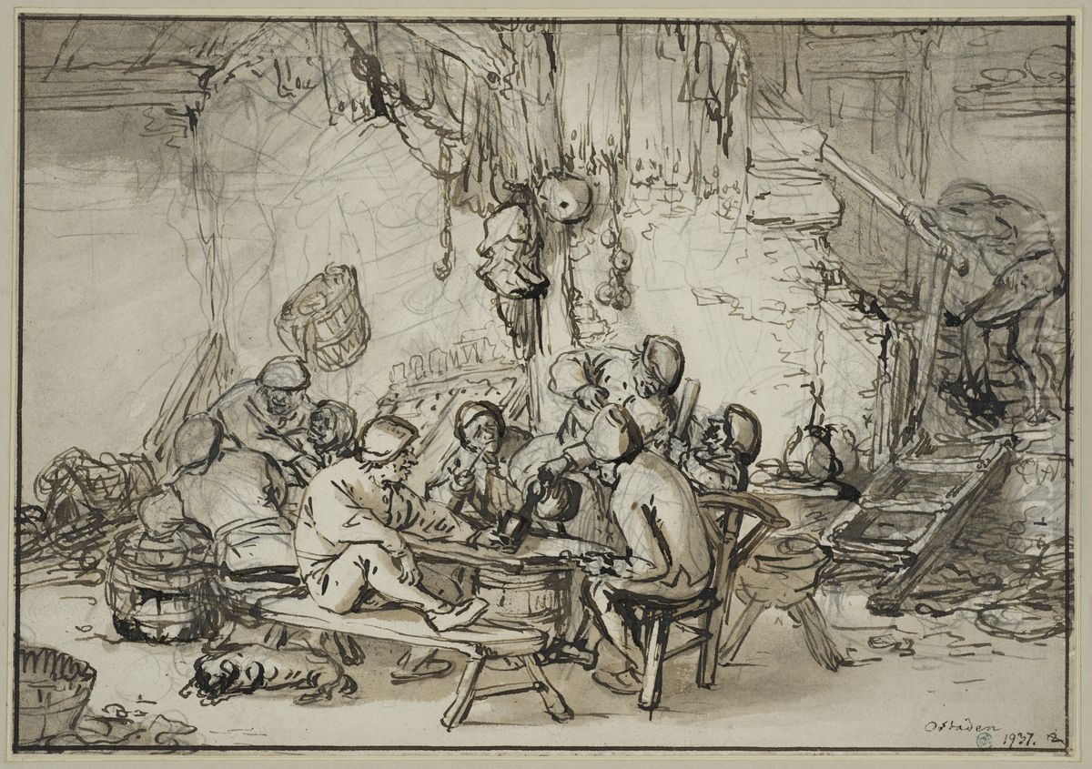 Kroginterior Oil Painting by Adriaen van Ostade