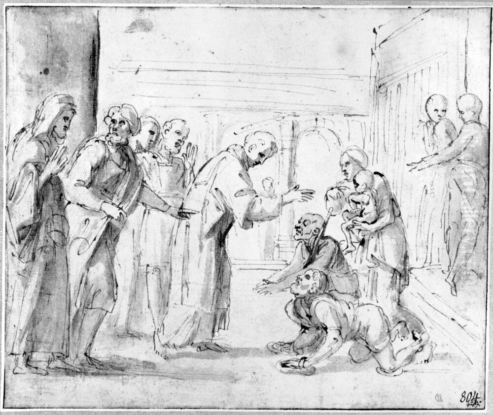 St. Diego healing the sick Oil Painting by Annibale Carracci