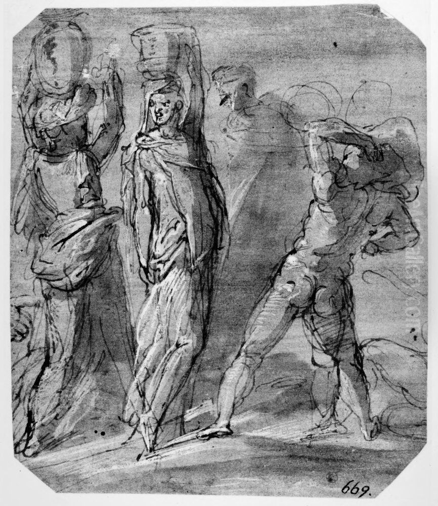 The waterbearers Oil Painting by Biagio Pupini