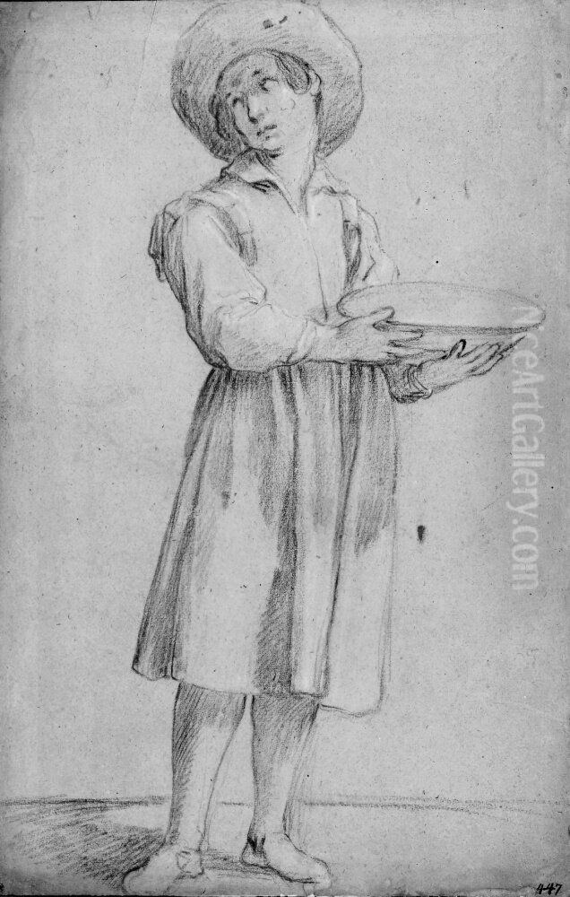 Study for a boy holding a basin Oil Painting by Bernardino Poccetti