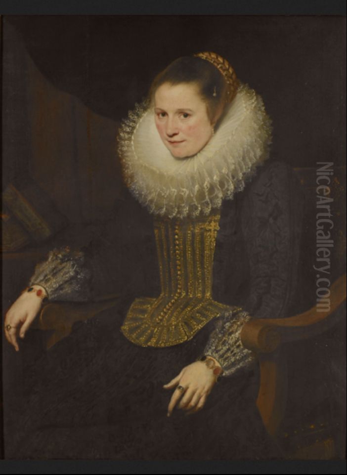 Portrait of Anna Fredericx, wife of Jan Roose Oil Painting by Cornelis De Vos